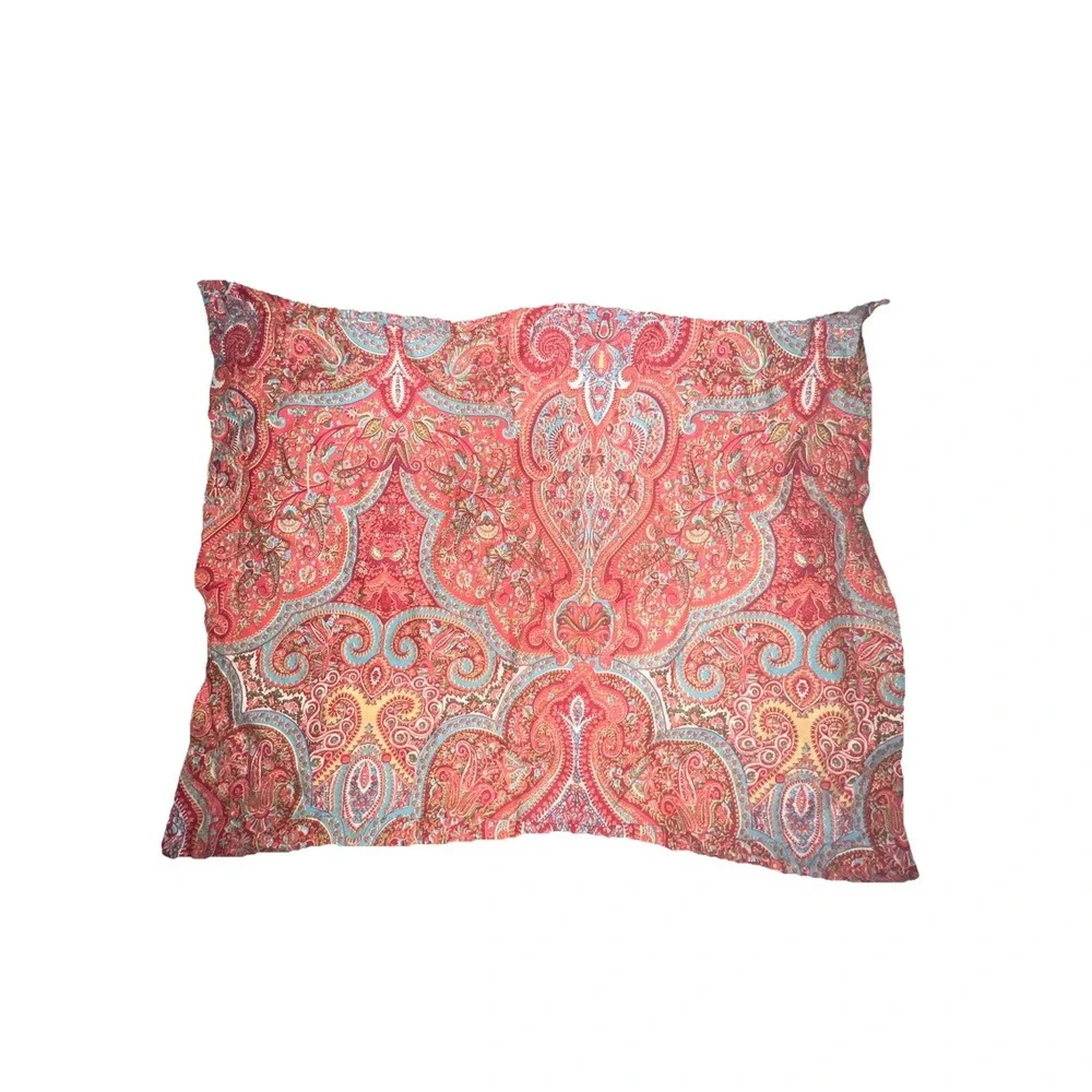 Ralph Lauren Paisley Accent Pillows in Coral and Aqua